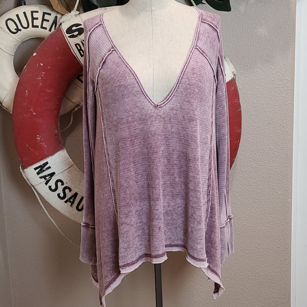 Free People Waffle Weave Thermal Tee
